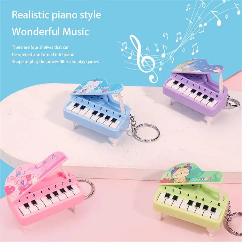 Funny Piano Keychain Mini Toy Camera Key Ring Gift Toy Bag Key Chains Accessories Children Boys Pendant Key Holder Jewelry Gift