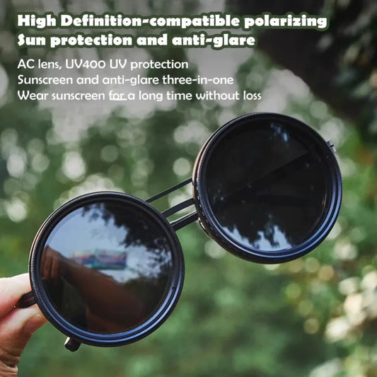 Adjustable 1-9 Sunglasses Rounded Polarized Glasses With ND Filter Lenses Handcrafted Retro Glasses Unisex Vintage Style