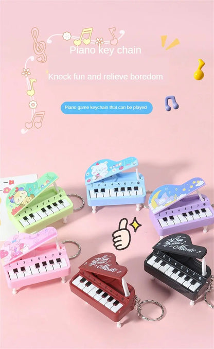 Funny Piano Keychain Mini Toy Camera Key Ring Gift Toy Bag Key Chains Accessories Children Boys Pendant Key Holder Jewelry Gift